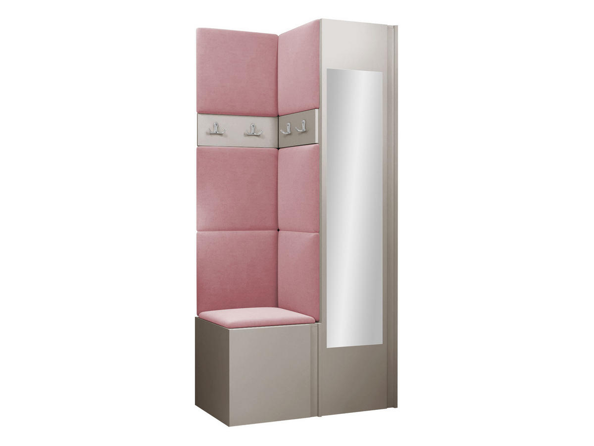 GARDEROBEN-SET Orion XXV - Kaschmir/Rosa, Holzwerkstoff/Kunststoff (82/186/46cm) - MIRJAN24