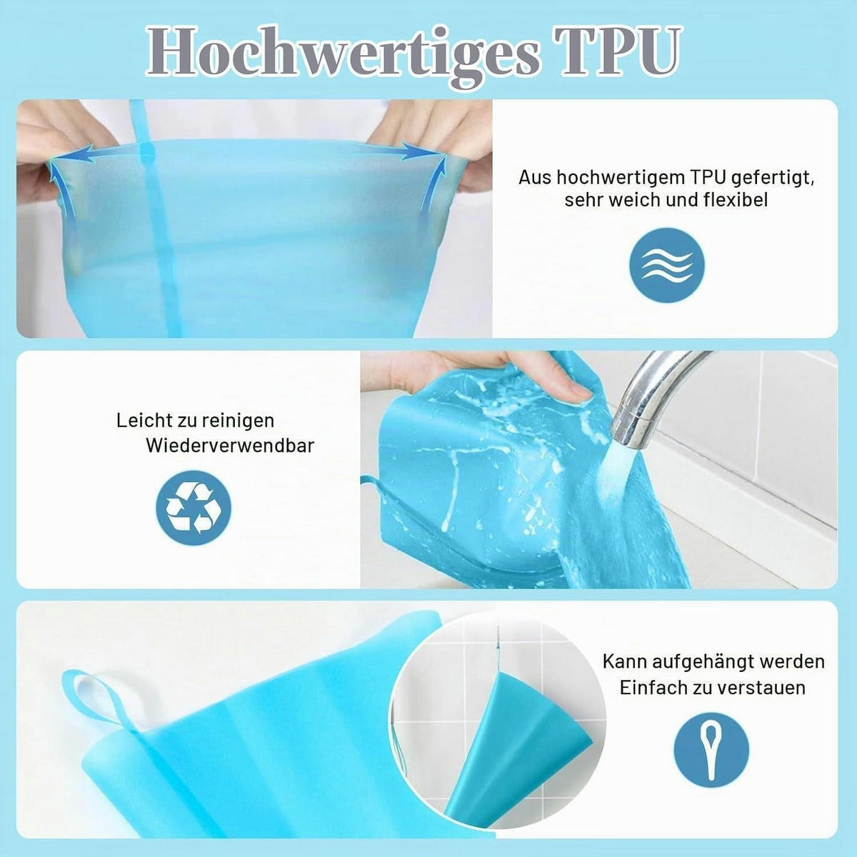 SPRITZBEUTEL Set 13-teilig für Tortendekoration - Hellblau, Kunststoff (17/1/30cm)