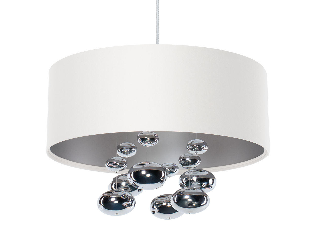 HÄNGELEUCHTE Silber 40/96 cm - Silberfarben/Weiß, Kunststoff (40/1/96cm) - ONZENO