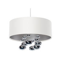 HÄNGELEUCHTE Silber 40/96 cm - Silberfarben/Weiß, Kunststoff (40/1/96cm) - ONZENO