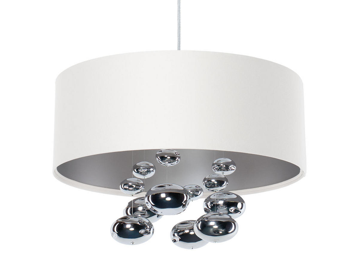 HÄNGELEUCHTE Silber 40/96 cm - Silberfarben/Weiß, Kunststoff (40/1/96cm) - ONZENO