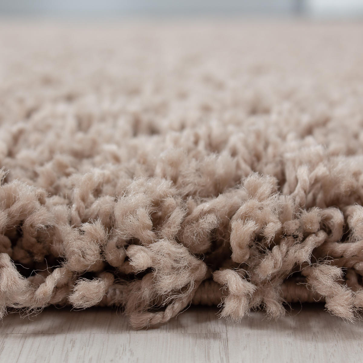 TEPPICH Hochflor Unifarben Polypropylen Wohnzimmer Shaggy Beige Rechteckig 140x200 - Beige, Textil (140/200cm) - KADIMA DESIGN