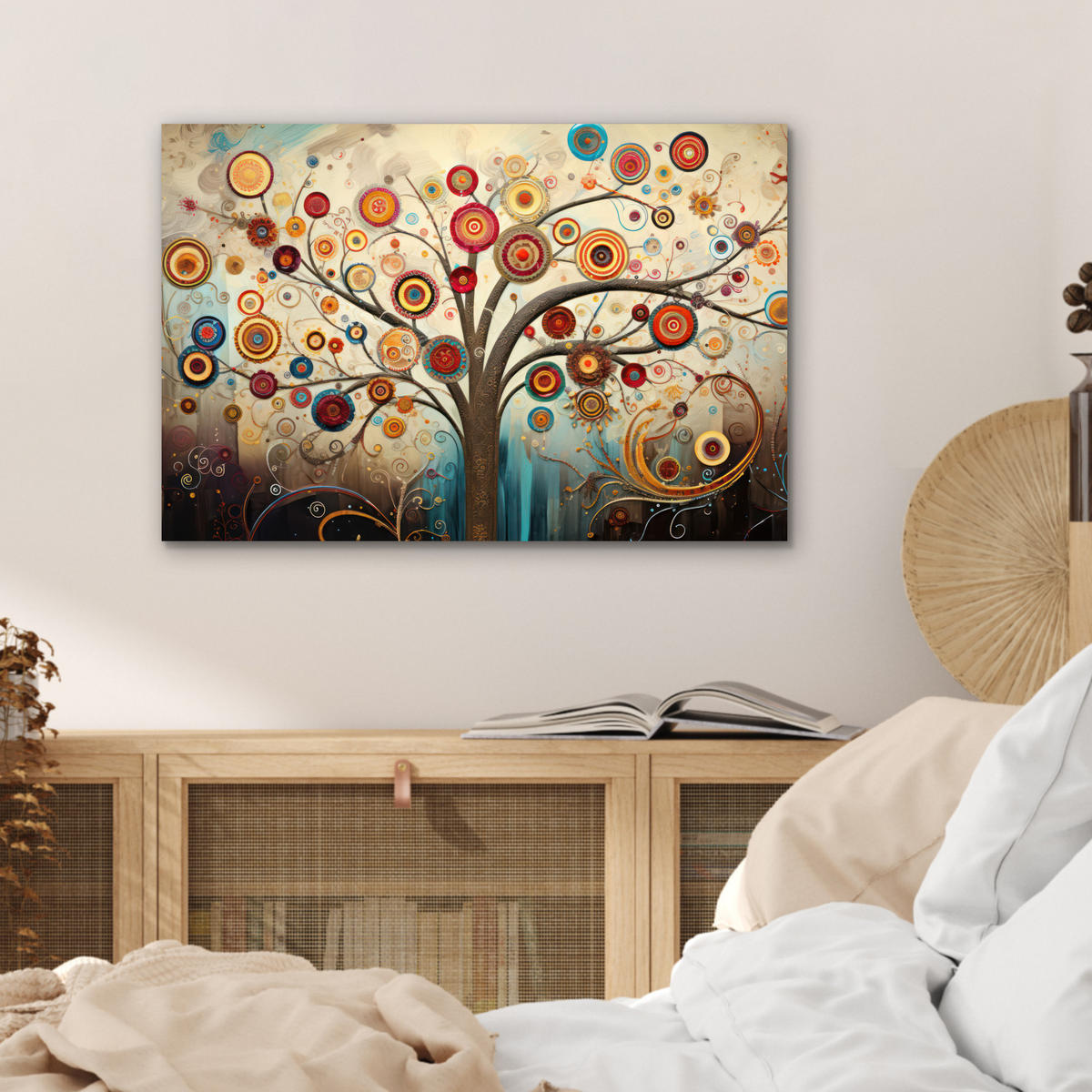 METALLBILD Baum - Baum des Lebens - Farbe 60x40 cm - Braun, Metall (60/40cm) - MuchoWow