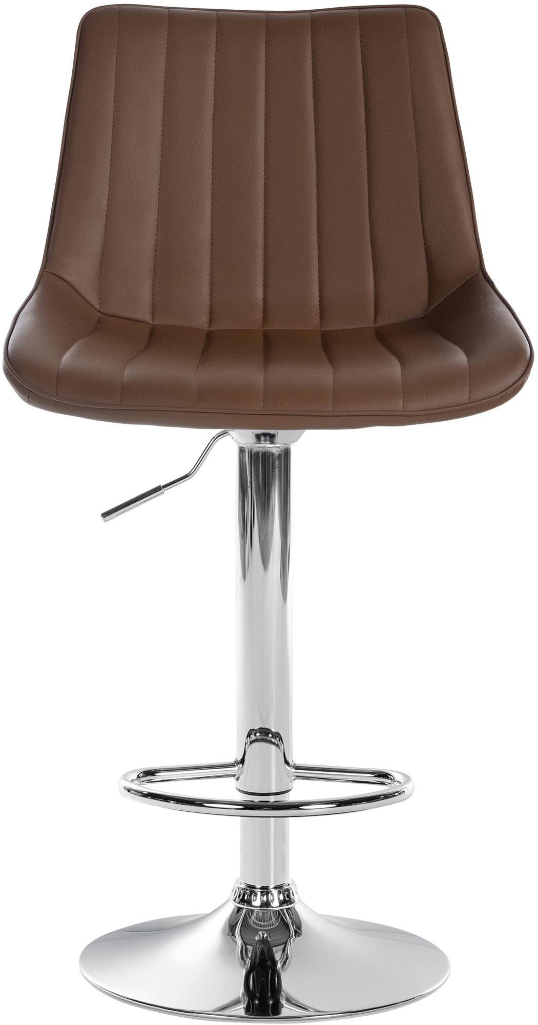 BARHOCKER 2er Set Lederlook braun - Braun, Textil/Metall (49.5/91/50cm) - CLP