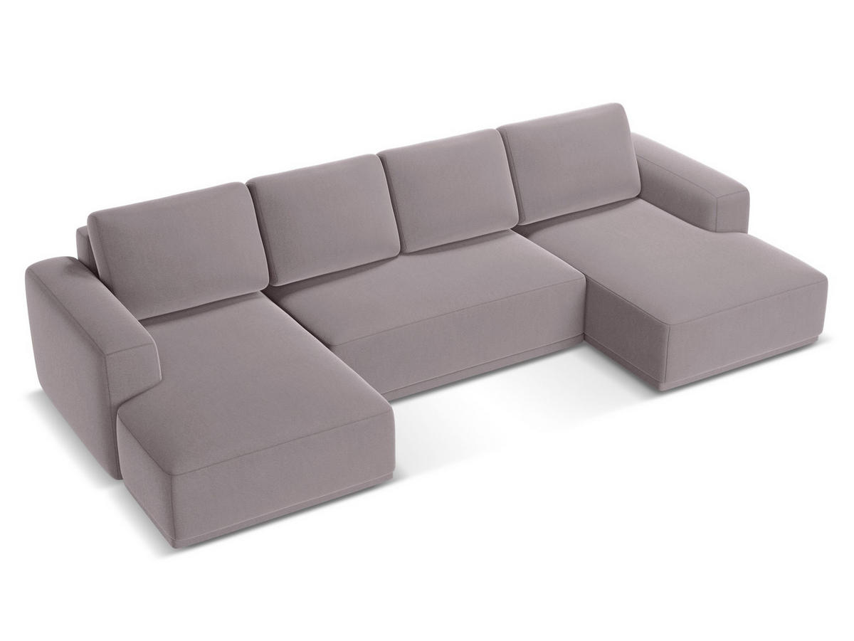 WOHNLANDSCHAFT Samt Stoff Violett - Lila/Flieder, Kunststoff/Textil (333/91/160cm) - Makamii
