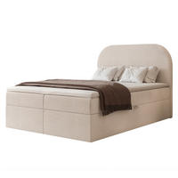 BOXBETT FUZZI 120x200 cm Beige (Bouclé-Stoff) - mit 2 Bettkästen, Bonellmatratze und weichem Kopfteil - Beige, Holzwerkstoff/Textil (120/200cm) - Ravio