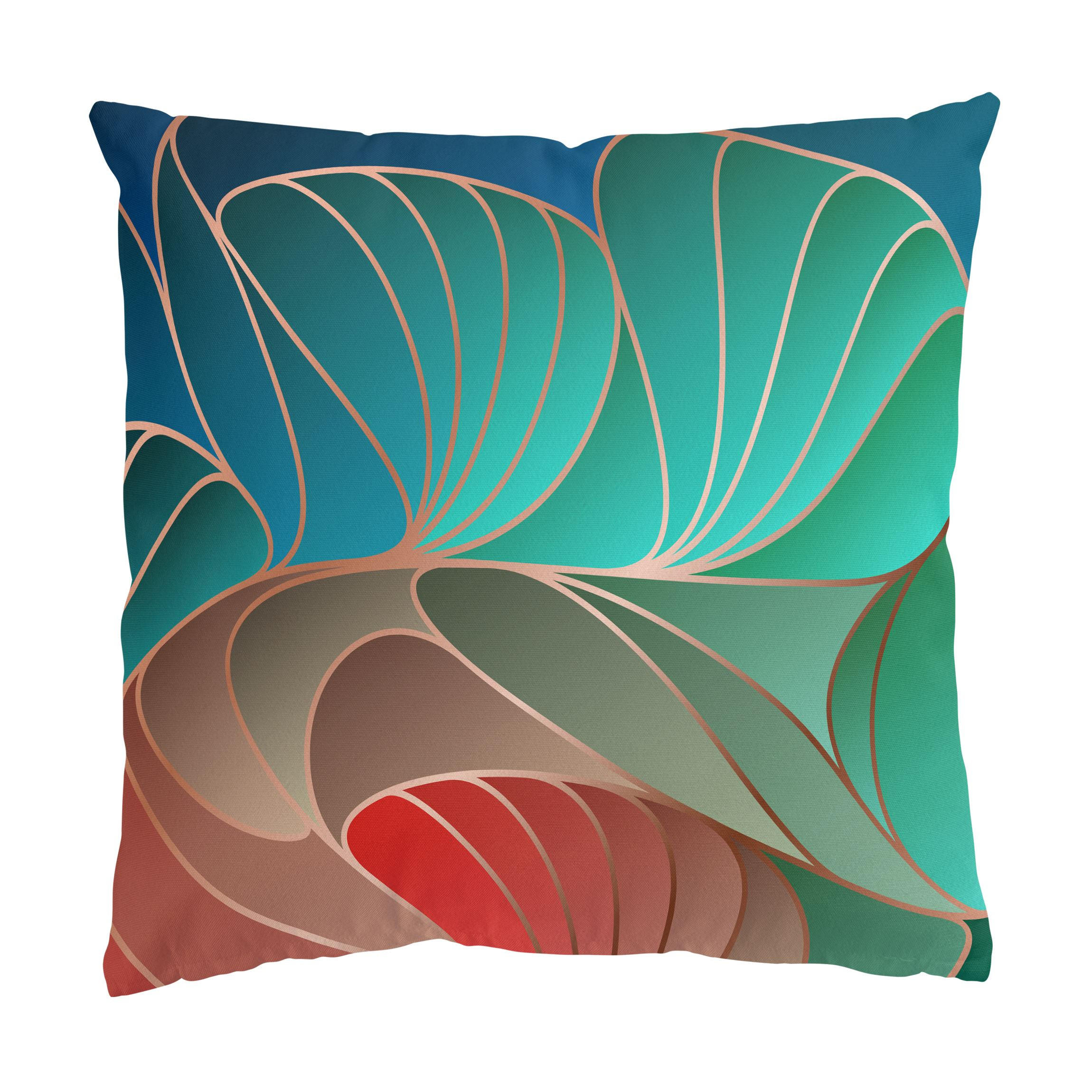 DEKOKISSEN Farbenfrohes Art Deco 40/40 cm - Grün, Textil (40/40/10cm) - Bilderwelten