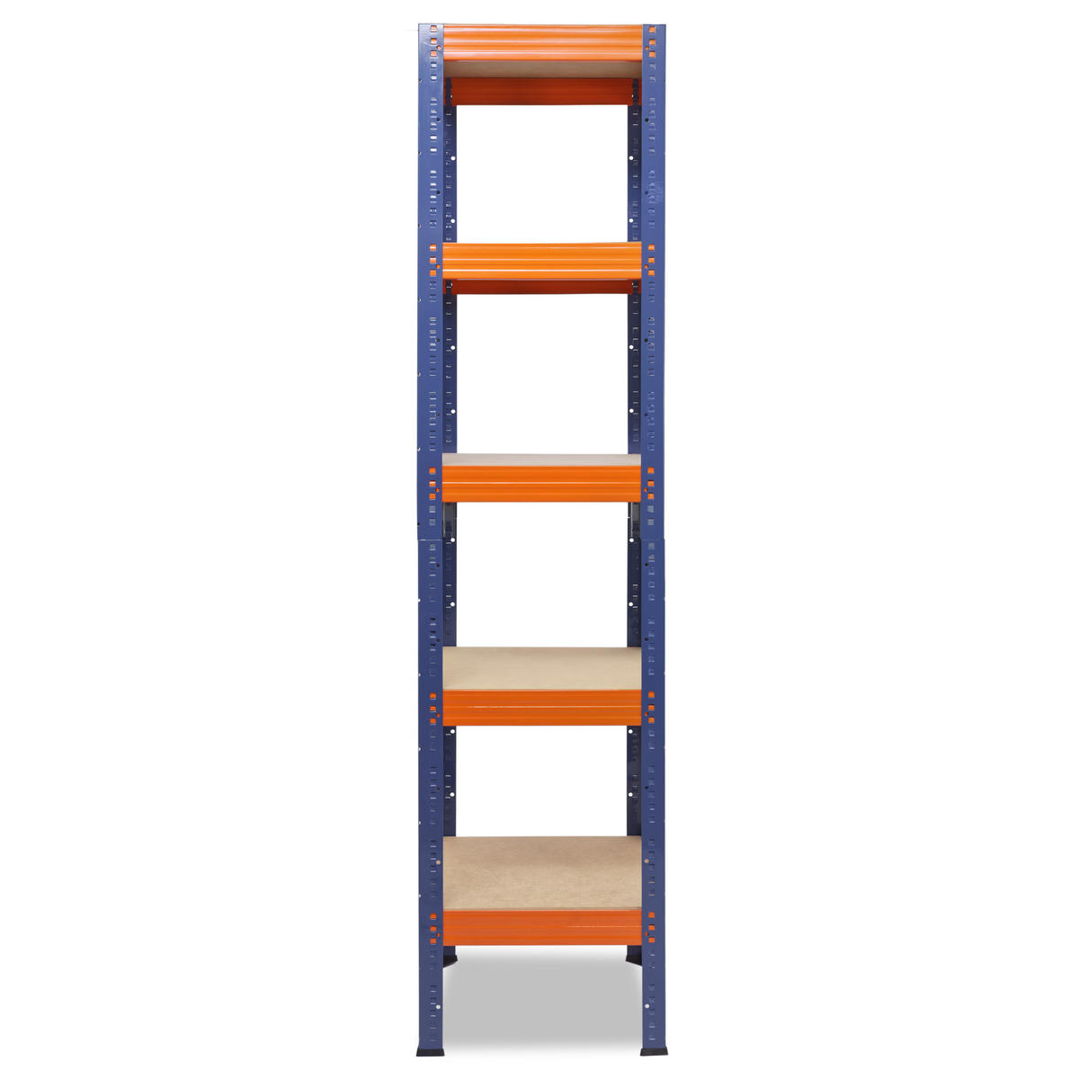 SCHWERLASTREGAL PRO 200x50x50 cm in blau-orange mit 5 Böden und 200 kg Traglast pro Boden - Multicolor, Metall (50/200/50cm) - shelfplaza