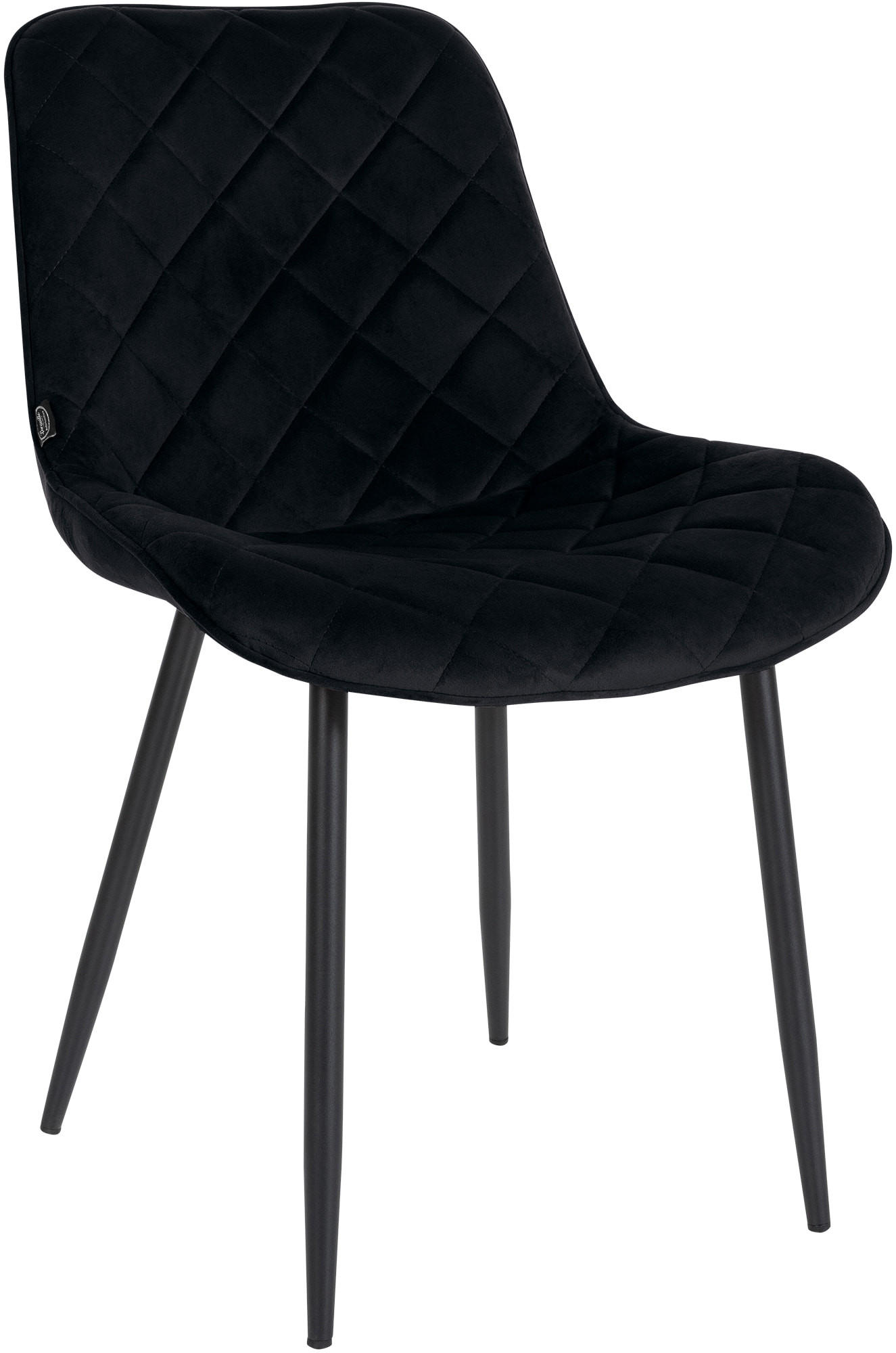 STUHL Samt Schwarz - Schwarz, Textil/Metall (53/82/60cm) - CLP