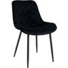 STUHL Samt Schwarz - Schwarz, Textil/Metall (53/82/60cm) - CLP