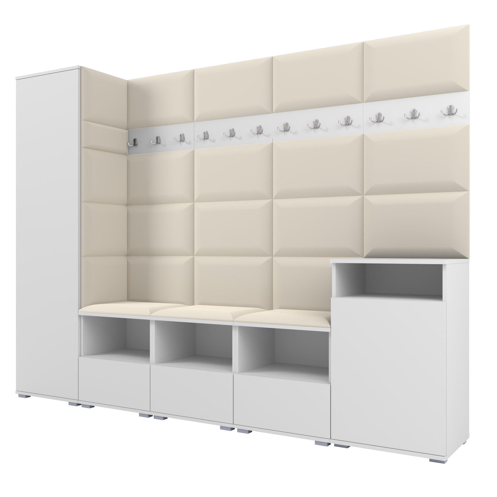 Ravio Garderobe Weiß, Creme 250x187x40 cm