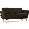SOFA TAGIO mit Armlehnen, Braun - Dunkelbraun/Braun, Buchenholz/Textil (153/80/84cm) - KONSIMO®