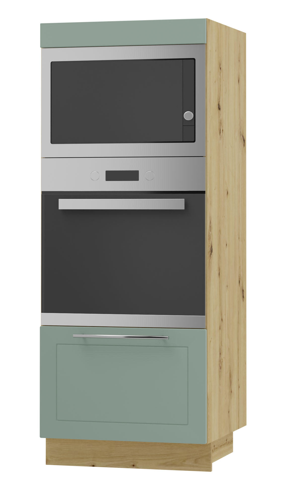 Feldmann-Wohnen Backofenhochschrank Mintgrün, Eiche Artisan 60x154x59 cm
