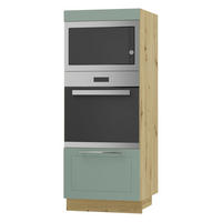 BACKOFENHOCHSCHRANK Kvantum D5AA/60/154 Mint Matt / Eiche Artisan Matt 60 / 59 / 154cm - Eiche Artisan/Mintgrün, Holz/Holzwerkstoff (60/154/59cm) - Feldmann-Wohnen