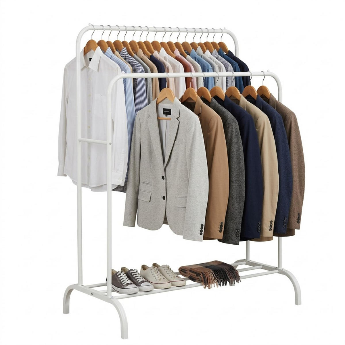 VĚŠÁK - bílá, kov/plast (110/146/56cm) - Relaxdays