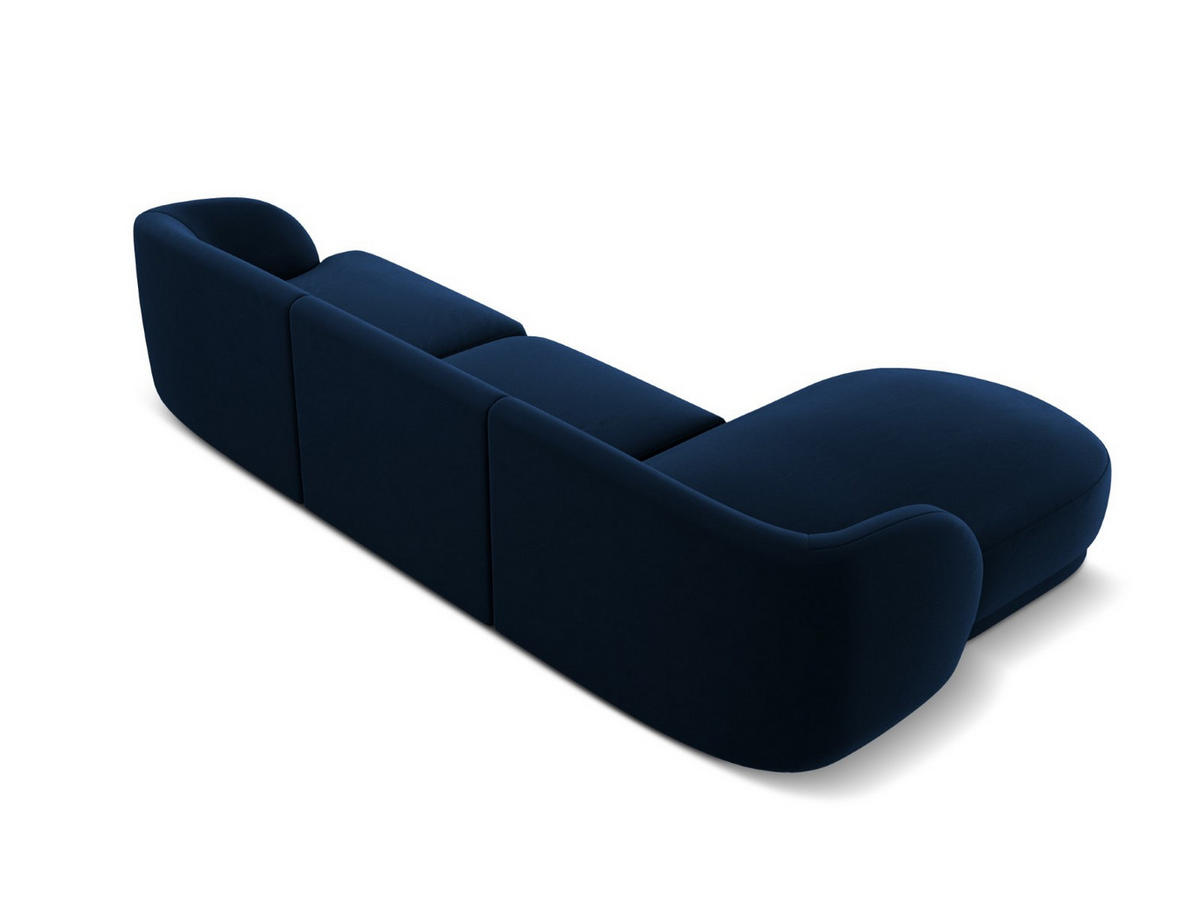 ECKSOFA links Miley aus Samt königsblau 4 Sitzplätze - Blau, Textil (156/255cm) - Micadoni