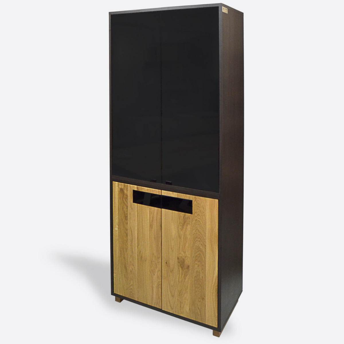 STANDVITRINE ins Wohnzimmer LAGOS - Eichefarben, Holz (80/195/45cm) - Rawood Furniture