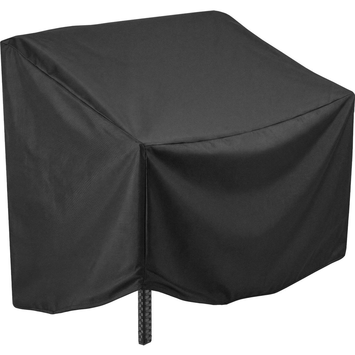 RATTAN-GARTENBANK Murat, 125 x 62,5 x 90 cm, inklusive Schutzhülle, schwarz - Schwarz, Kunststoff (125/90/62.5cm) - tectake