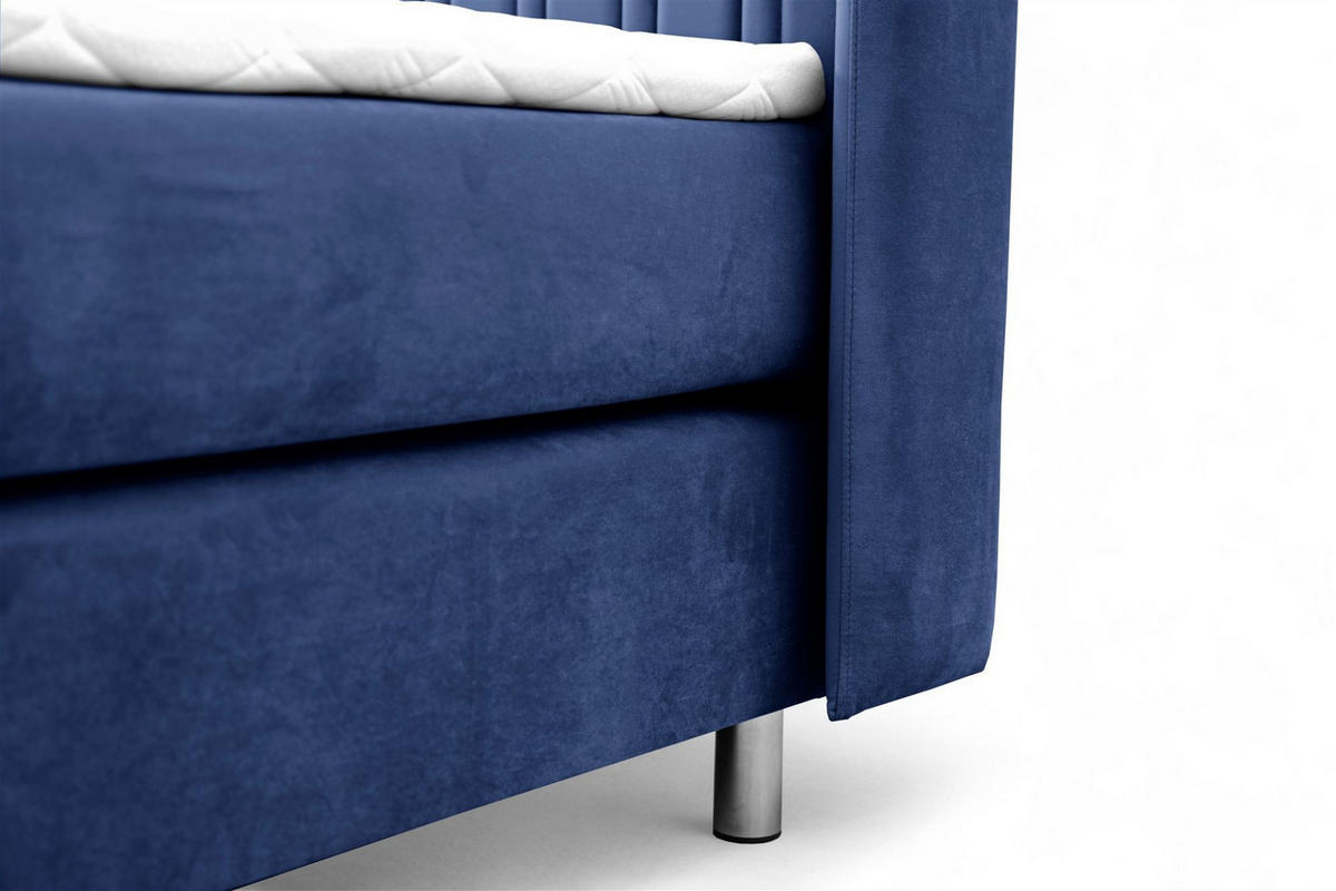 BOXSPRINGBETT Agnus - Blau, Holzwerkstoff/Textil (120/200cm) - Fun Möbel