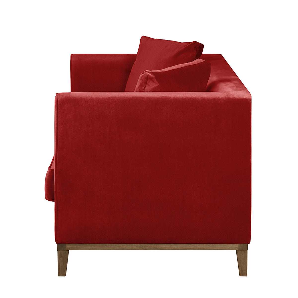 3-SITZER SOFA - Rot, Holz/Textil (201/79/82cm) - home24