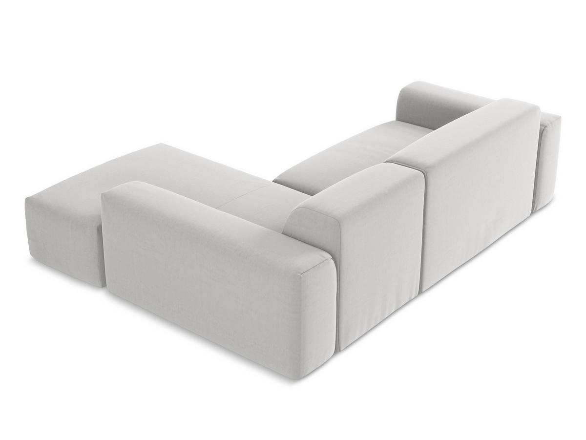 POUF Samt Stoff Beige - Creme/Schwarz, Holzwerkstoff/Kunststoff (75/37/75cm) - Makamii