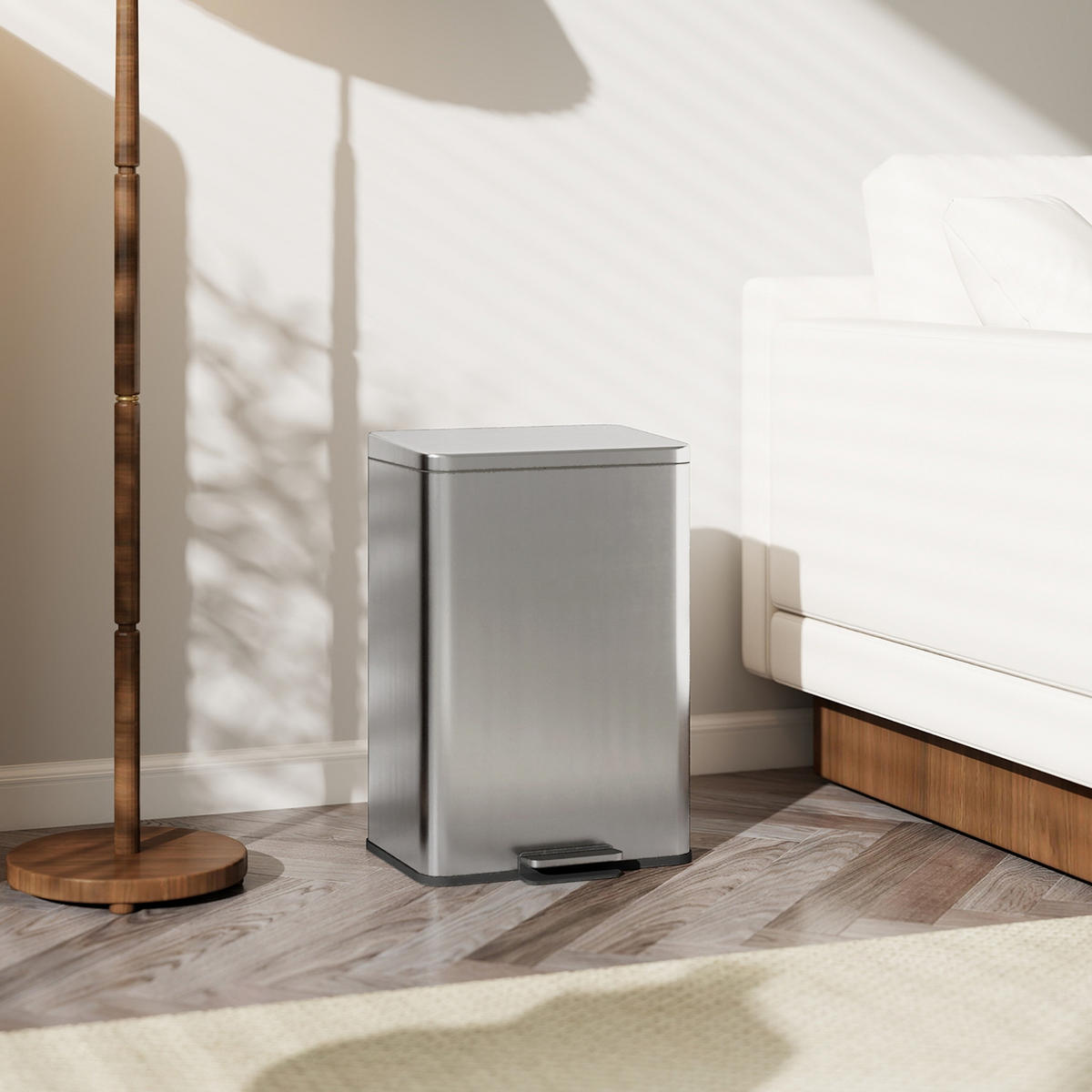 MÜLLEIMER 20L EDELSTAHL Treteimer mit Softclose, Silber, Küche - Silberfarben, Metall (30.6/44.2/34.2cm) - Rolipo