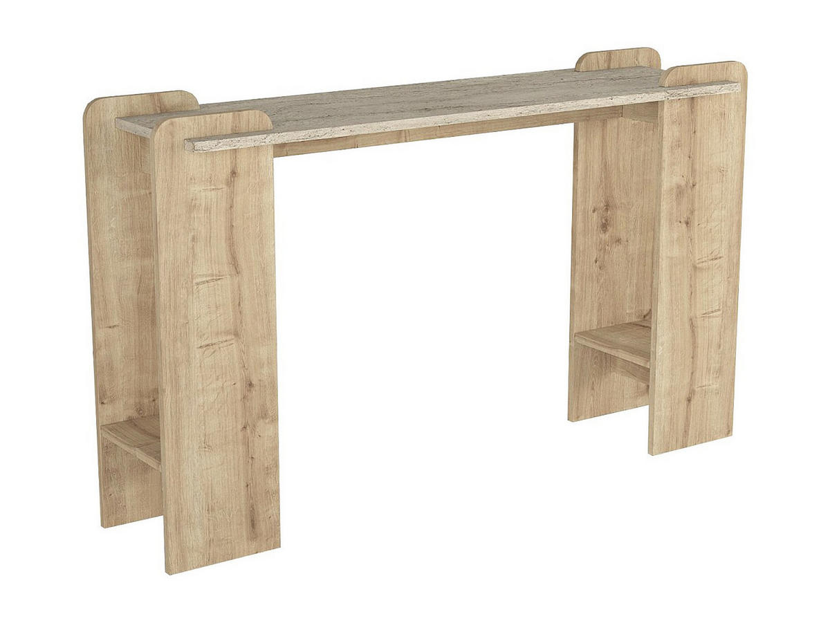 KONSOLENTISCH - 130.8 cm x 35 cm - holz - beige, naturfarben hell Osenya - Beige/Naturfarben, Holz (35/130.8/76.8cm) - Vente-Unique