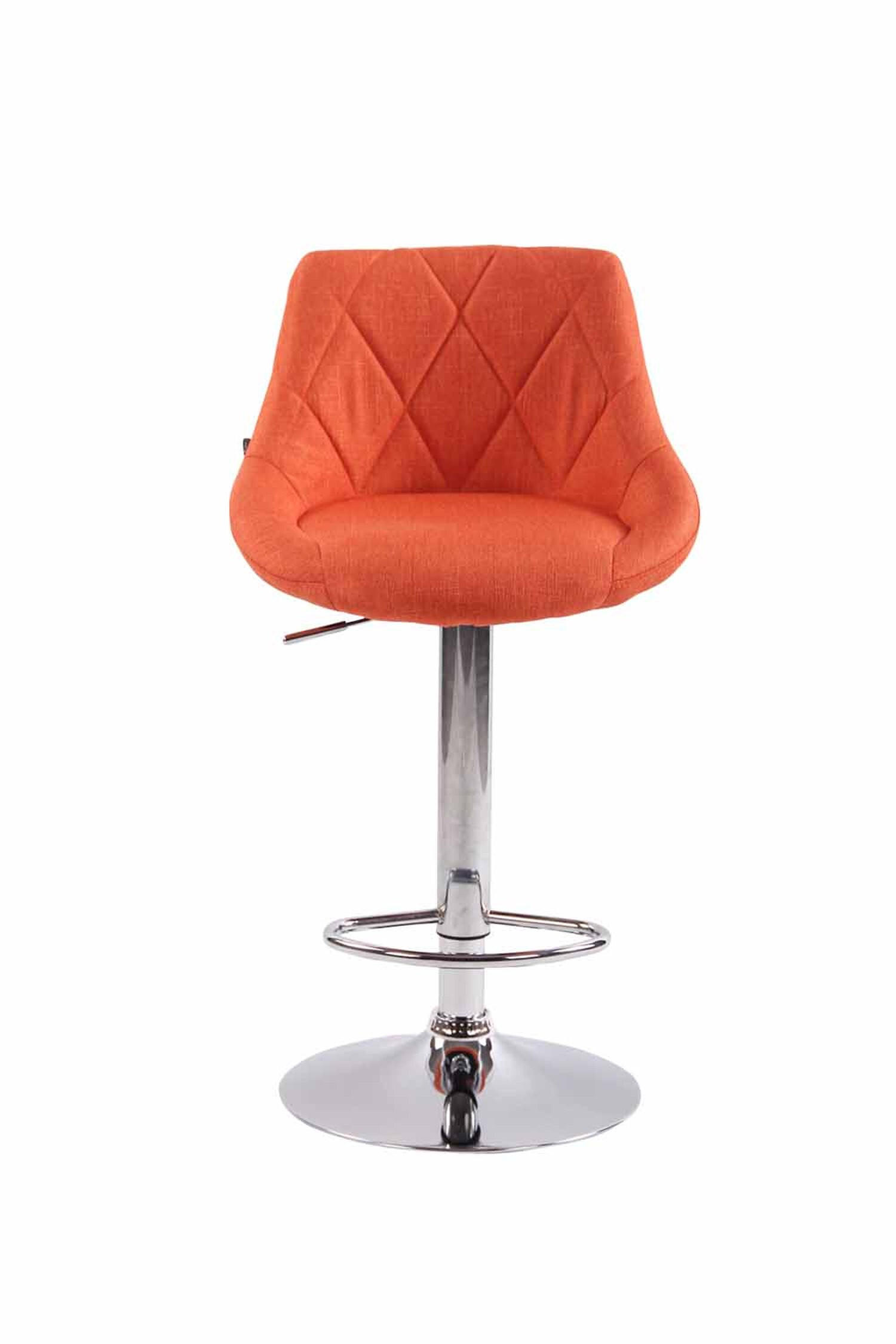 BARHOCKER Lazius, Gestell Metall in Chromoptik, Stoff Orange - Chromfarben/Orange, Textil/Metall (46/100/49cm) - TPFLiving