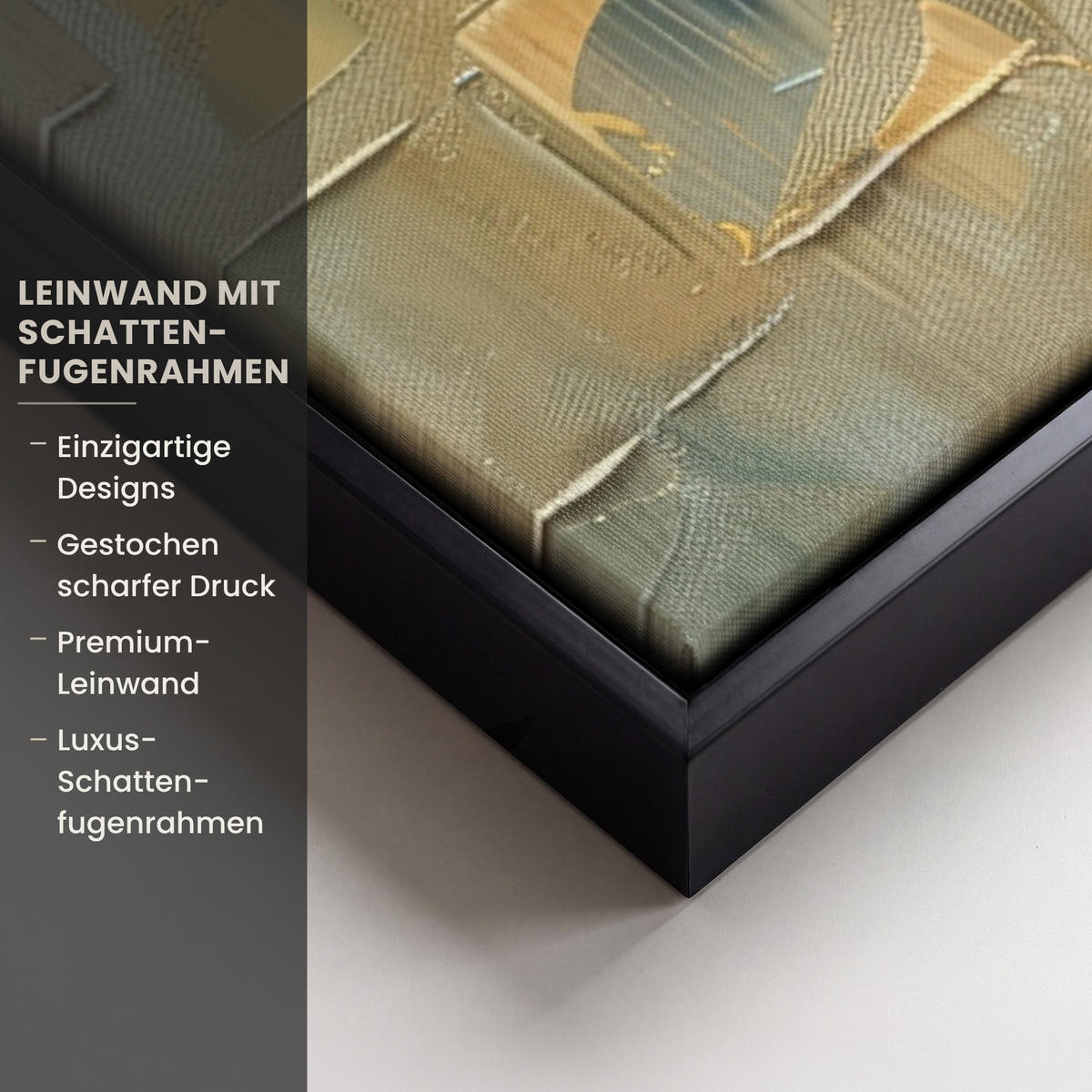 LEINWAND Bilder mit Rahmen - Baum - Abstrakt - Natur - Kunst - 40x60 - Goldfarben, Textil (40/60cm) - MuchoWow