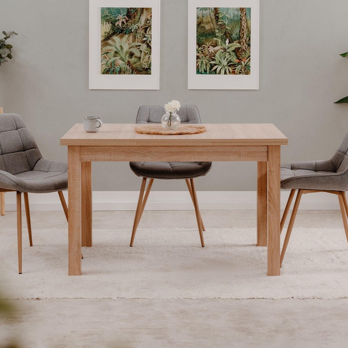 ESSTISCH ausziehbarer eichenoptik longford 120/80/76 cm - Apfelbaumfarben, Holzwerkstoff (120/80/76cm) - Calicosy