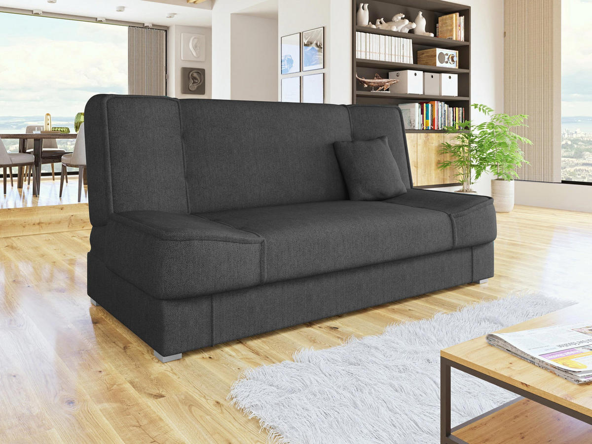 CANAPEA EXTENSIBILA Gabi - argintiu/gri închis, material plastic/material textil (175/80/80cm) - MIRJAN24