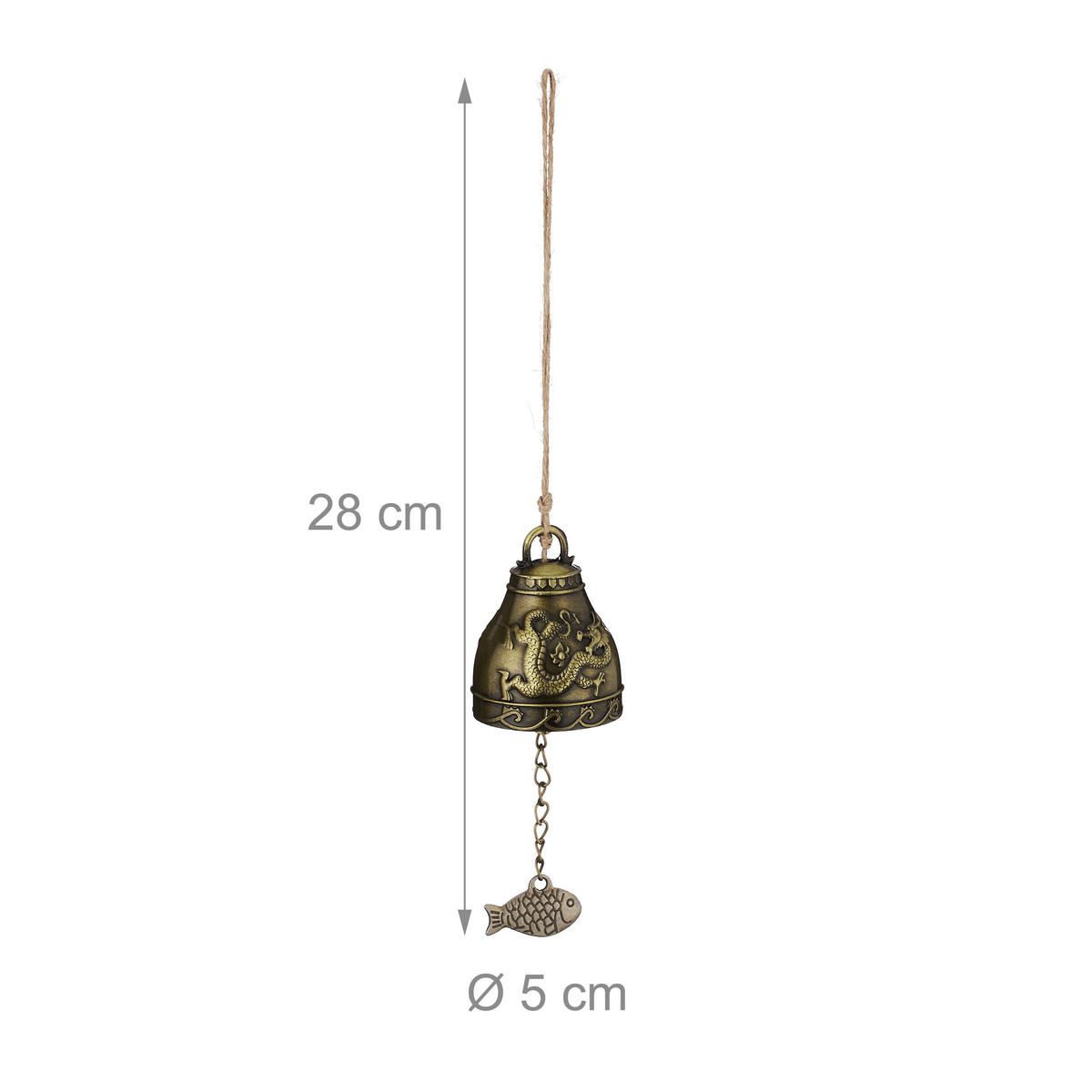 4XWINDSPIEL - Goldfarben, Textil/Metall (5/5/28cm) - Relaxdays