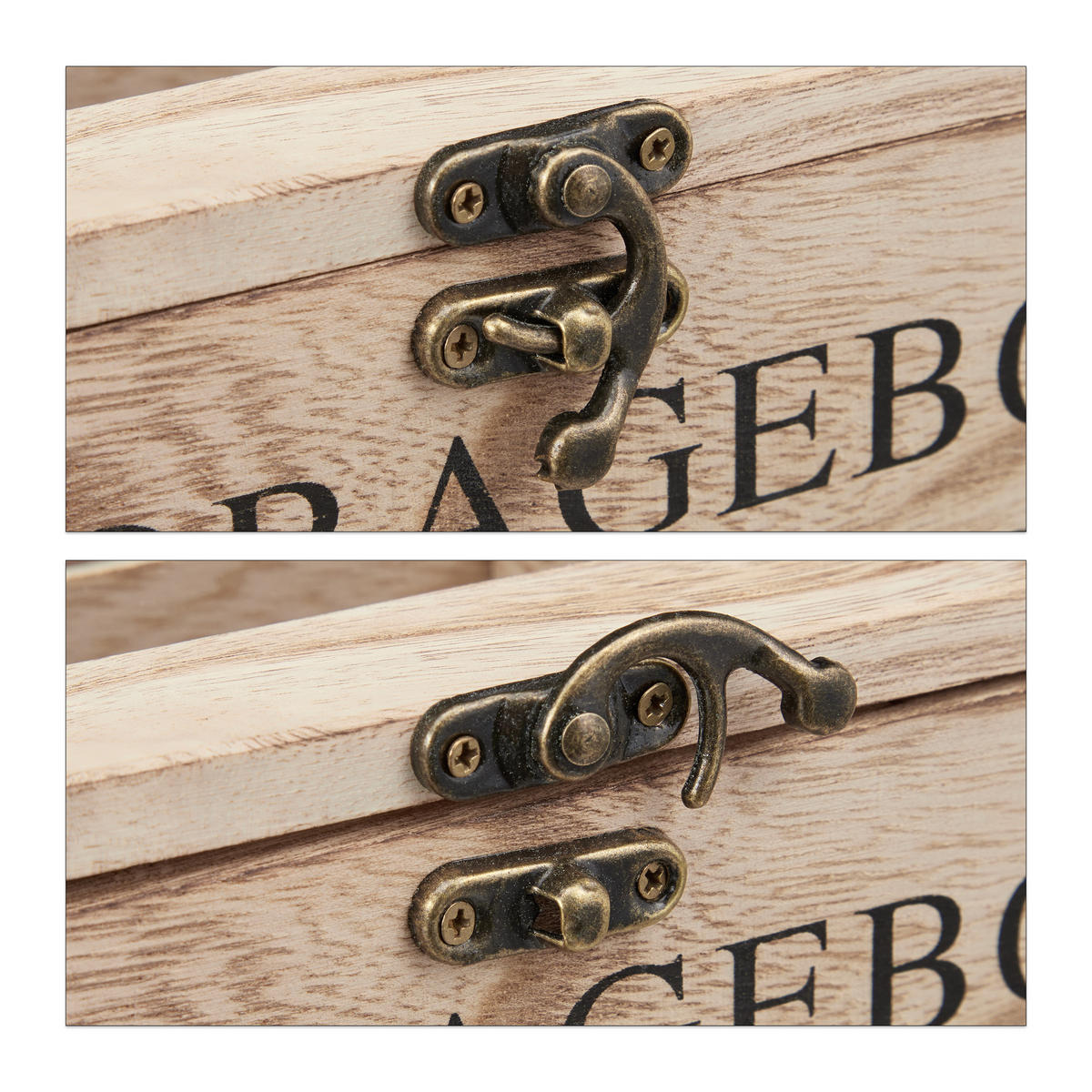 TEEBOX - Hellbraun, Holz/Kunststoff (24/9/25cm) - Relaxdays