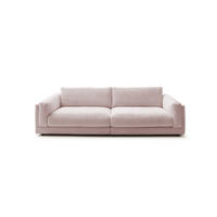 BIG SOFA RAINA Pink Cord - Pink/Schwarz, Kunststoff/Textil (294/85/150cm) - KAWOLA