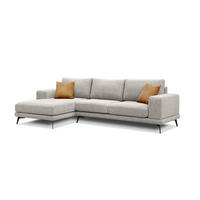 ECKSOFA MEDIOLANE 5-Sitzer, hellgrau - Hellgrau, Holzwerkstoff/Textil (158/282cm) - Courtois Laville