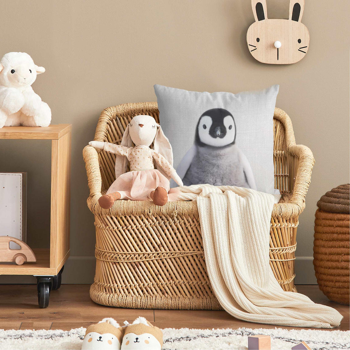 KISSENBEZUG Baby Pinguin Pepe 40/40 cm - Schwarz, Textil (40/40cm) - Bilderwelten