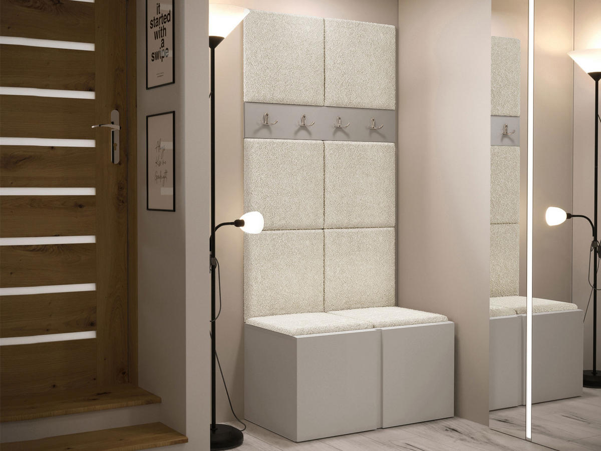 GARDEROBEN-SET Orion IV - Kaschmir/Creme, Holzwerkstoff/Kunststoff (84/186/46cm) - MIRJAN24