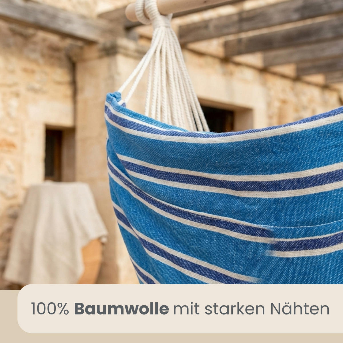 XXL-HÄNGESESSEL bis 150kg, 185/130 cm Multicolor - Blau, Textil (130/155/185cm) - Amanka