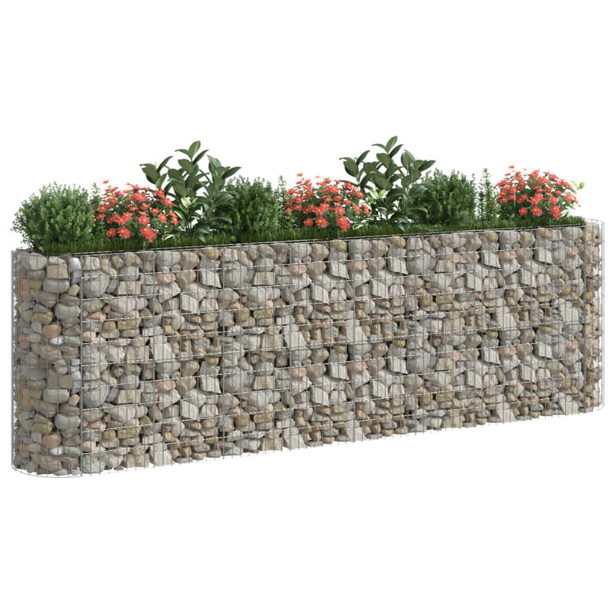 GABIONEN-HOCHBEET Verzinktes Eisen 330x50x100 cm - Silberfarben, Metall (330/100/50cm)