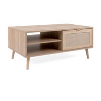 COUCHTISCH Eiche Sonoma, Bast-Dekor 100 cm, Wohnzimmertisch mit Ablage - Eichefarben/Sonoma Eiche, Holz/Holzwerkstoff (100/60/40cm) - Furn.Design