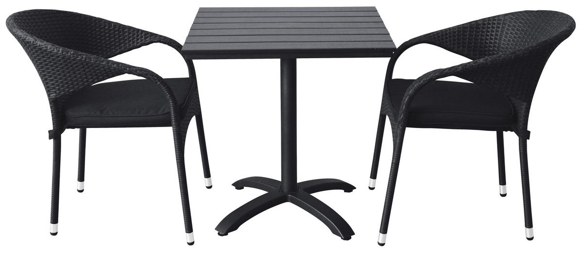 CAFÉTISCH, Alli, Schwarz, HDPE, 70 x 70 x 72 cm - Schwarz, Kunststoff (70/70/72cm) - ebuy24