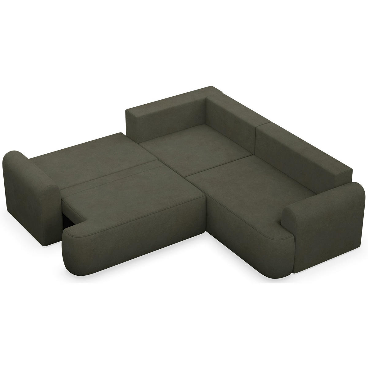 ROHOVÁ POHOVKA Ovo Béžový manšestr univerzální s úložným prostorem - černá/olivově zelená, textil/plast (245/245cm) - Selsey