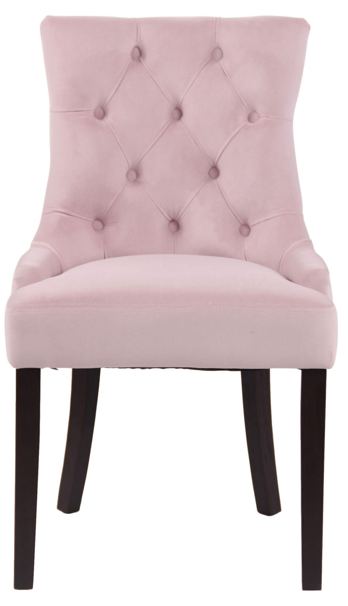 ESSZIMMERSTUHL Aboli Samt, antik Pink - Dunkelbraun/Rosa, Holz/Textil (55/92/58cm) - TPFLiving