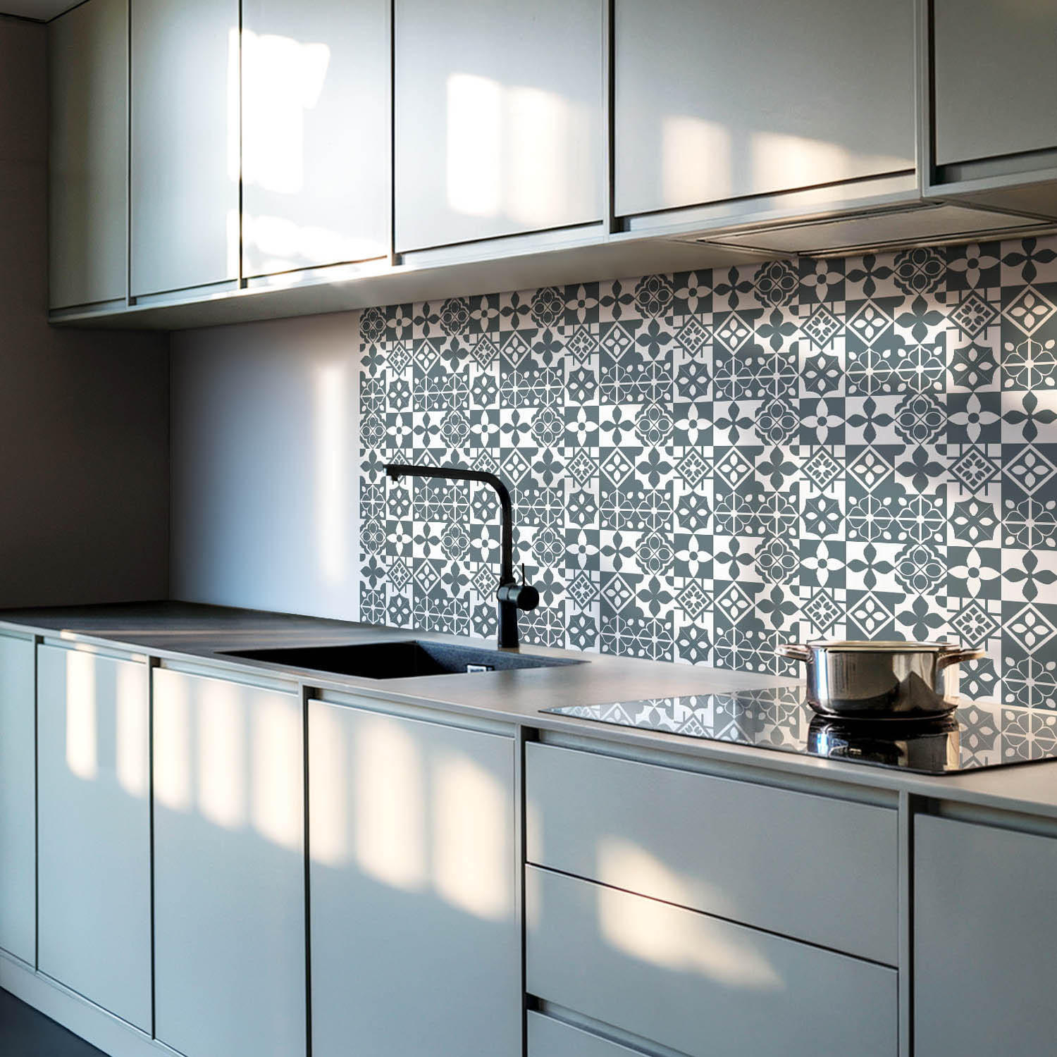 WANDPANEEL 20 Stück 20x20 cm selbstklebend Morenta - Weiß, Kunststoff (20/1.6/20cm) - Wallfluent