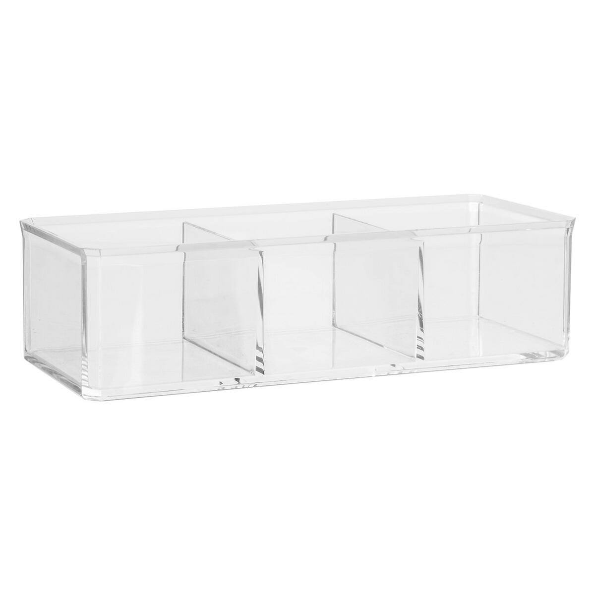 KOSMETIK-AUFBEWAHRUNGSDOSE Selena mit 3 Fächern, Kunststoff, 22.8 x 9.5 x 8 cm - Multicolor, Kunststoff (9.5/8.3/22.8cm) - 5five Simply Smart