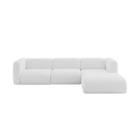 ECKSOFA Ottomane Rechts MIRA-L2 318x179x89 Weiß Bouclé - Schwarz/Weiß, Holzwerkstoff/Kunststoff (318/179cm) - ALTDECOR