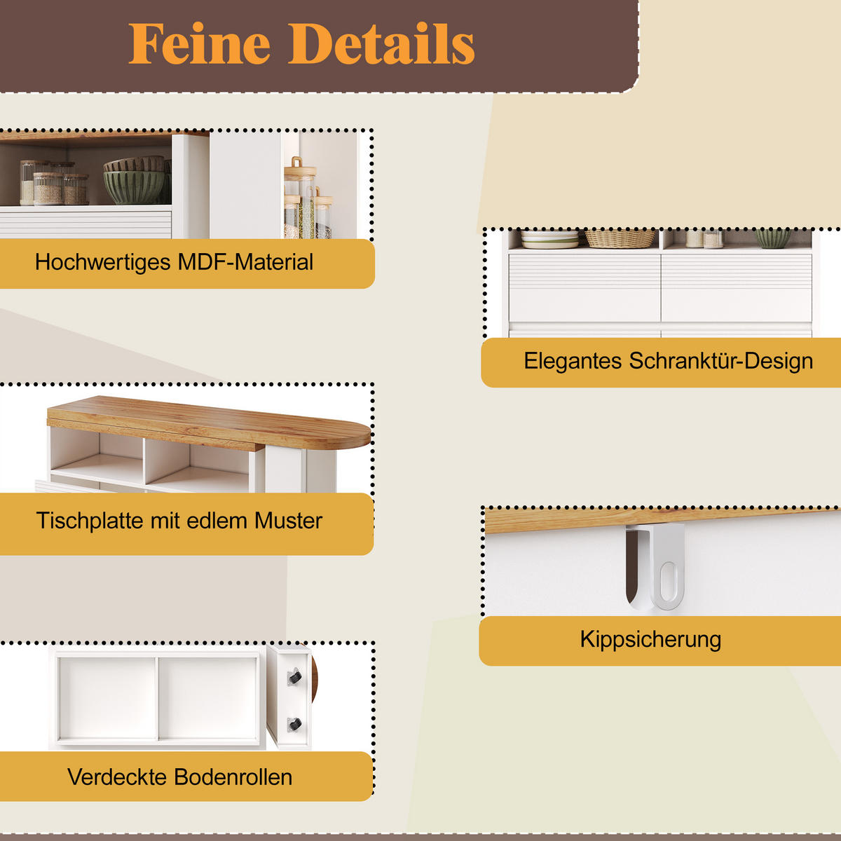 BARTISCH Ausziehbar 137-215x39x102cm 6 Schubladen Stauraum - Weiß, Holzwerkstoff (39/137/102.3cm) - FLIEKS