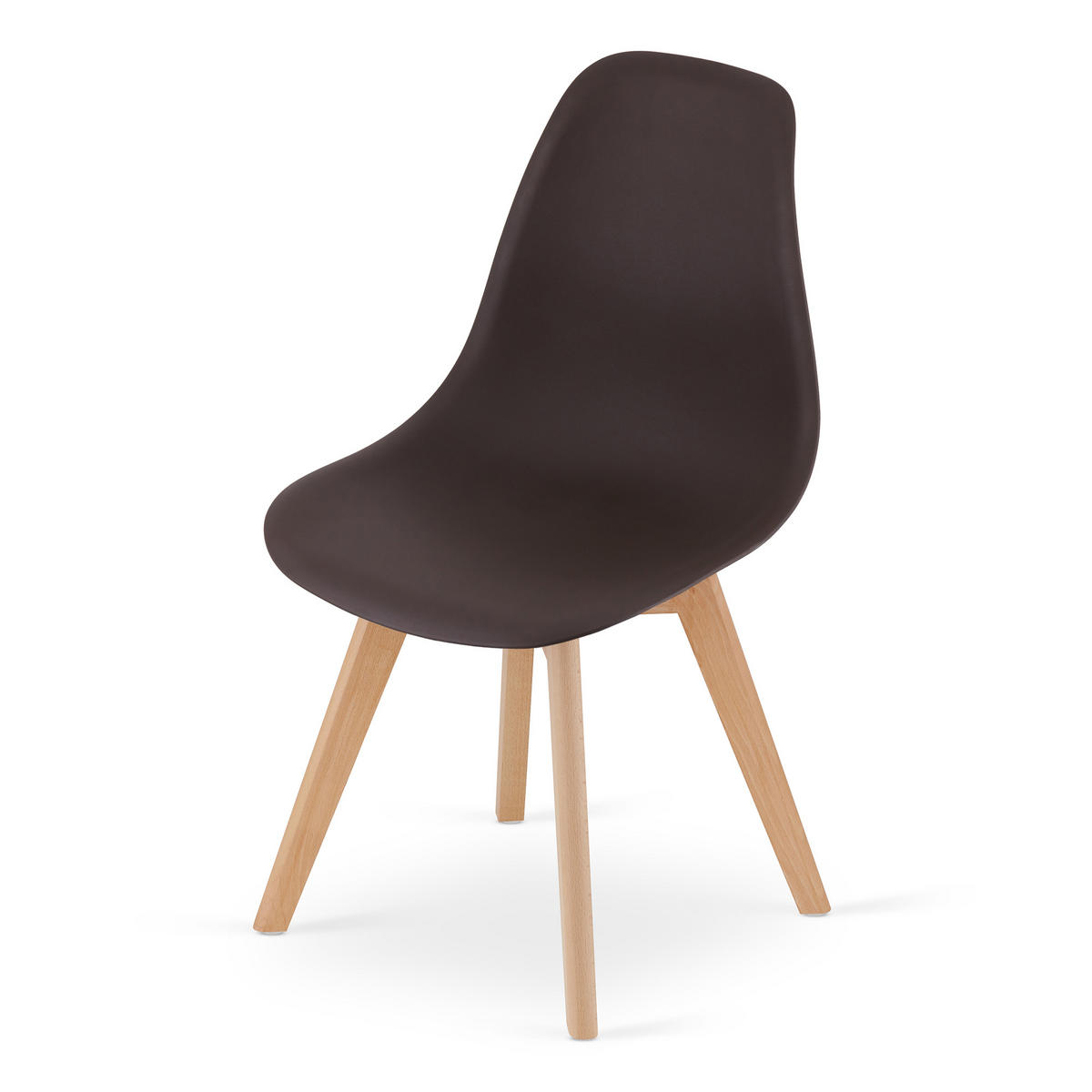 ESSZIMMERSTUHL 2-er Set KITO Kaffeesitz, natürliche Beine - Naturfarben/Braun, Kunststoff (46/80/54.5cm) - Valora