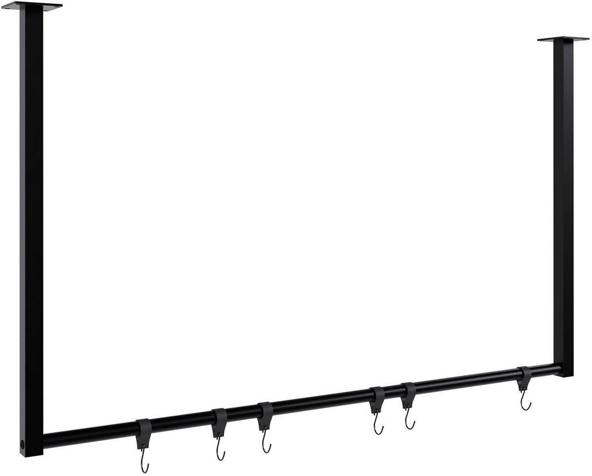 KLEIDERSTÄNDER 150x38x120-schwarz-Metall - Schwarz, Metall (100/60/7cm) - CLP
