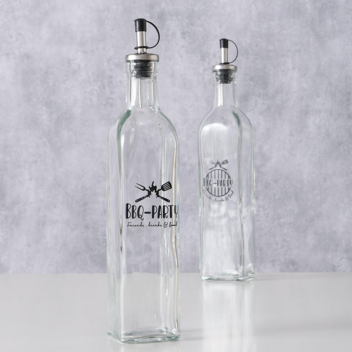 DRESSINGFLASCHEN BBQ 500 ml 2er-Set - Transparent, Glas (6/29.2/6cm) - Boltze Home